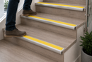 Anti-slip bullnose stair nosing with yellow insert