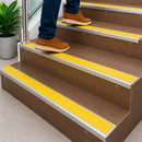 Anti-slip aluminium stair nosing ramp profile with yellow insert