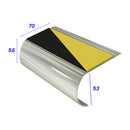 Bullnose Aluminium Stair Nosing 2.75m Slip-Resistant PVC Insert 70mm Tread Durable for Vinyl, Wood & Carpets Enhance Safety & Style