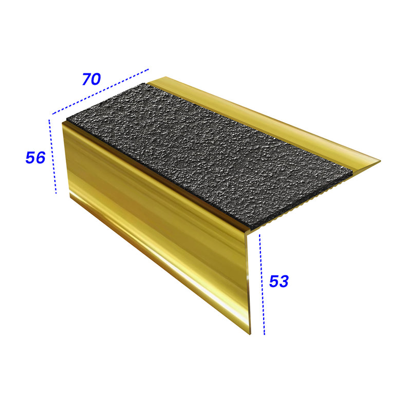 Square Ramp Back Aluminium Stair Nosing with MorGrip Inserts Heavy-Duty Profile 2.44m, 2.75m, 3.22m Lengths Slip-Resistant for Vinyl, Wood, LVT