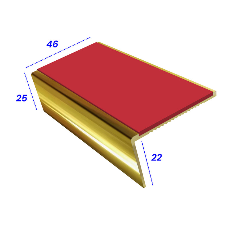 Rake Back Aluminium Stair Nosing 2.44m Slip-Resistant PVC Inserts Perfect for Vinyl, Lino, Lightweight Carpets Domestic Use, Stylish & Durable