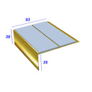 Rake Back Double Channel Aluminium Stair Nosing, 2.44m Length, 93mm Tread, Slip-Resistant PVC Inserts, Ideal for Vinyl & Lino Flooring, Durable & Stylish