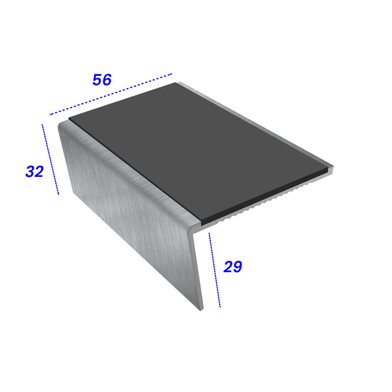 Rake Back Single Channel Aluminium Stair Nosing 2.75m Slip-Resistant for Vinyl, Lino & Carpets Durable, Stylish, Ideal for Homes & Businesses