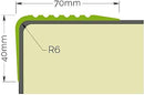 Pale Goldenrod RGPD Anti Slip Stair Nosing Rubber Angle Step Edge 70mm x 40mm