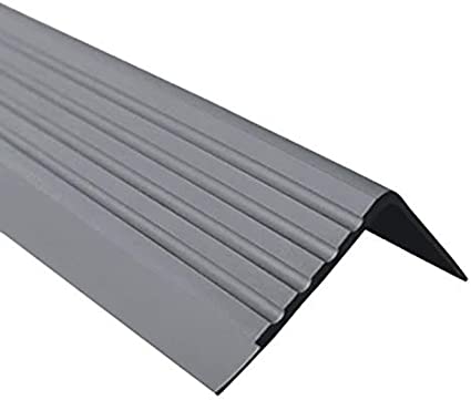 Light Slate Gray Anti Slip Stair Nosing Rubber Angle Step Edge Trim RS 40mm x 40mm