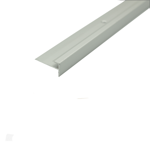 Light Gray Aluminium Push In Stair Nosing 28mm x 14.5mm For Luxury Click Vinyl Flooring