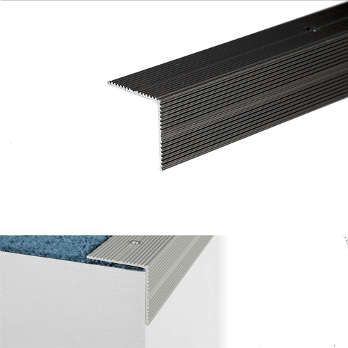 Dark Slate Gray Anti Slip Aluminium Stair Nosing 2.7m For Carpet Stairs