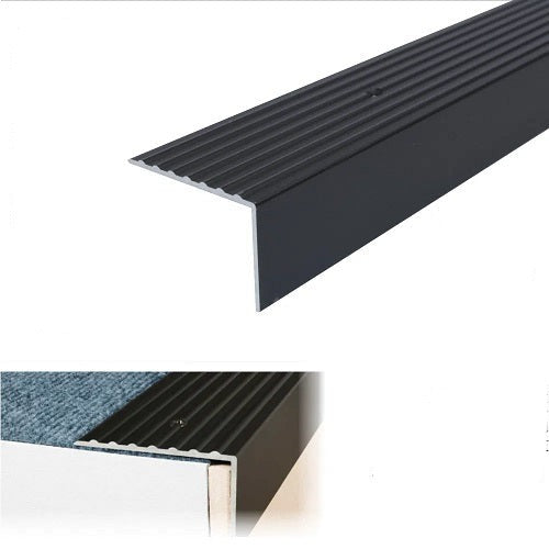 Dark Slate Gray Heavy Duty Aluminium Stair Nosing 65mm x 42mm For Wooden And Carpet Floor