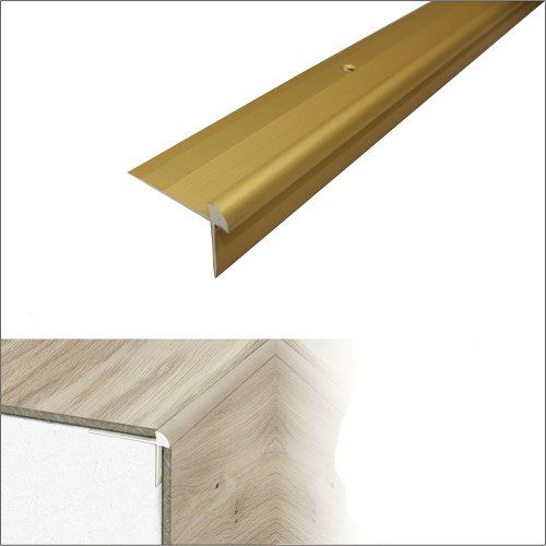 Light Gray Luxury Click Vinyl Flooring Stair Nosing Edge Profile Trim