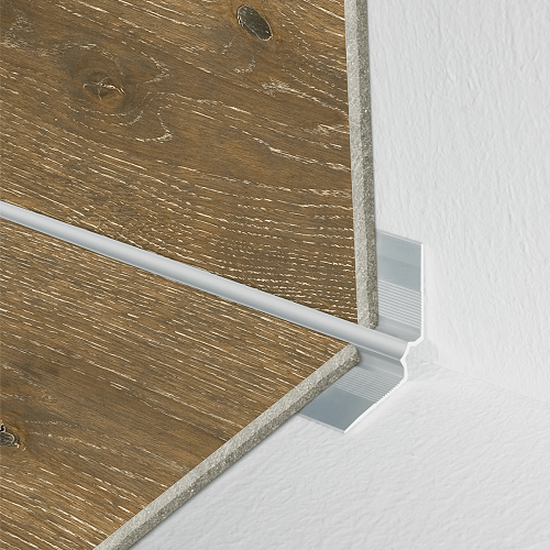 Dim Gray Anodized Aluminium Stair Nosing For Inner Corner Luxury Click Vinyl Flooring