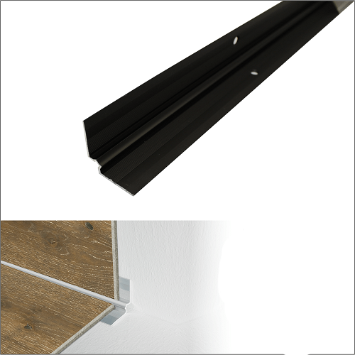 Light Gray Anodized Aluminium Stair Nosing For Inner Corner Luxury Click Vinyl Flooring