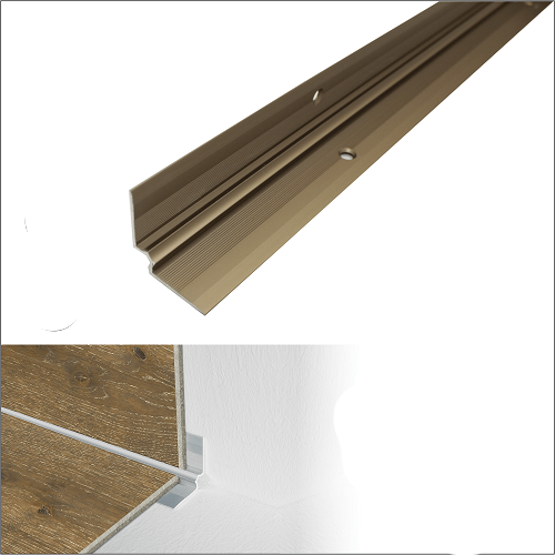 Dim Gray Anodized Aluminium Stair Nosing For Inner Corner Luxury Click Vinyl Flooring