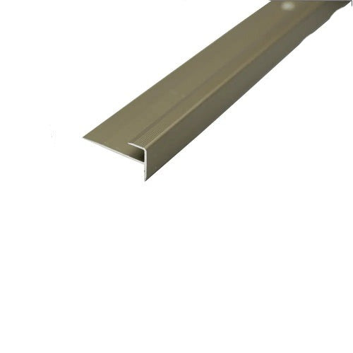 Rosy Brown Aluminium Push In Stair Nosing 28mm x 14.5mm For Luxury Click Vinyl Flooring