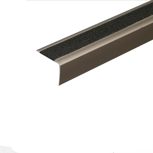 Light Gray Non Slip Aluminium Stair Nosing With Anti Slip Tape 41mm x 26.6mm