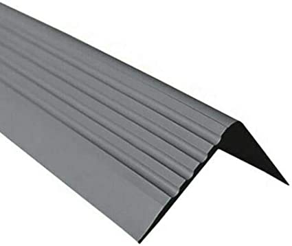 Slate Gray RGP Bullnose Stair Anti Slip Nosing 1.18 Meters 46.45" Length Rubber Angle Step Edge 50mm x 42mm