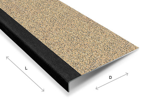 Rosy Brown Anti-Slip GRP Stair Treads With Black Nosing