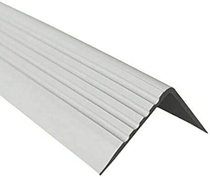 Light Gray RGP Bullnose Stair Anti Slip Nosing 1.18 Meters 46.45" Length Rubber Angle Step Edge 50mm x 42mm