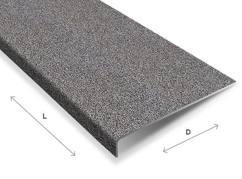 Slate Gray Anti-Slip GRP Stair Tread Covers
