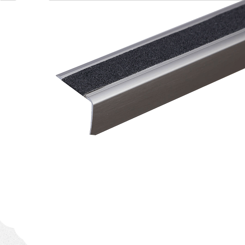Light Gray Non Slip Aluminium Stair Nosing With Anti Slip Tape 41mm x 26.6mm