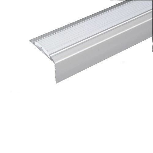 Light Gray Aluminium Stair Nosing For Step Edges 46mm x 30mm - Self Adhesive