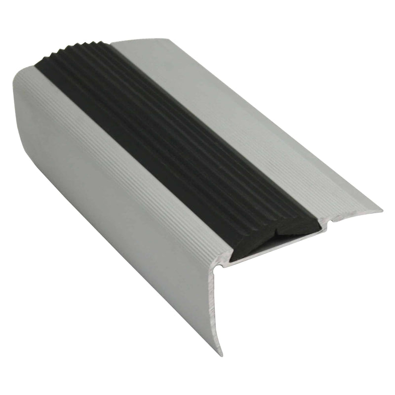 Dark Gray Non Slip Aluminium Stair Nosing With Rubber Insert 54mm x 30mm