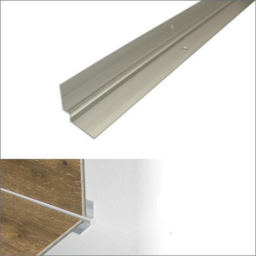 Light Slate Gray Anodized Aluminium Stair Nosing For Inner Corner Luxury Click Vinyl Flooring