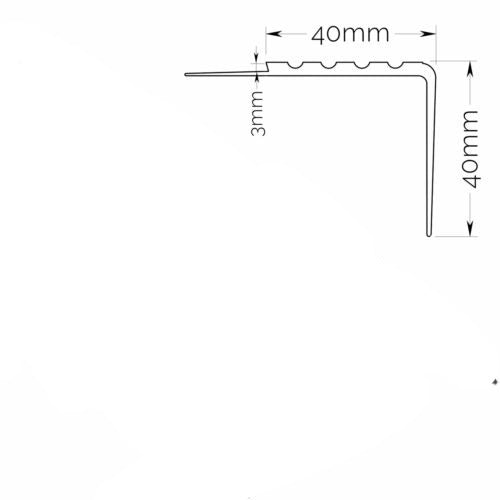 Dim Gray Anti Slip Stair Nosing Rubber Angle Step Edge Trim RS 40mm x 40mm